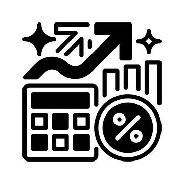 ROI Simulation Line Icon, Outline Symbol for Financial Forecasting, Perform.. Stock Illustration
