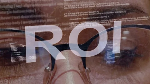 ROI text on female software developer Stock Footage 108042598