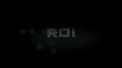 ROI title 3D metal text on black alpha channel background Stock Footage 301265609