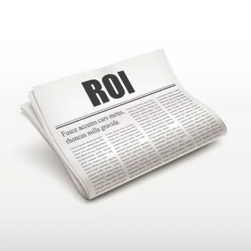 Roi word on newspaper Stock Illustration