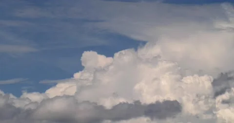 Roiling time lapse of nimbostratus thunder head building under blue sky Stock Footage 152523708