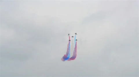 The ROKAF Black Eagles during the Aerobatic Flying Displays at Singapore Airshow Stock-Footage 67169896