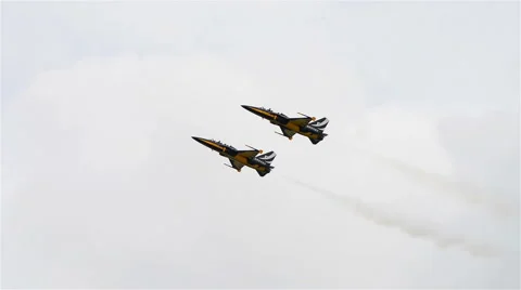 The ROKAF Black Eagles during the Aerobatic Flying Displays at Singapore Airshow Stock-Footage 67169904