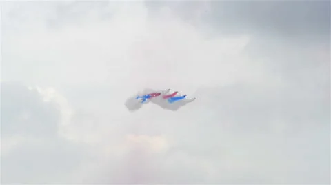 The ROKAF Black Eagles during the Aerobatic Flying Displays at Singapore Airshow Stock-Footage 67174405