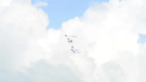 The ROKAF Black Eagles during the Aerobatic Flying Displays at Singapore Airshow Stock Footage 67177441