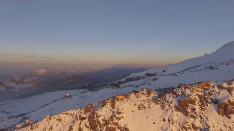 Rokcs Of Mount Elbrus Aerial 스톡 동영상 80365744