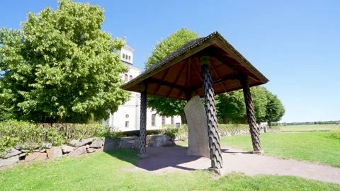 Rokstenen, one of the most important archaeological finds in Scandinavia. Video stock 281667313