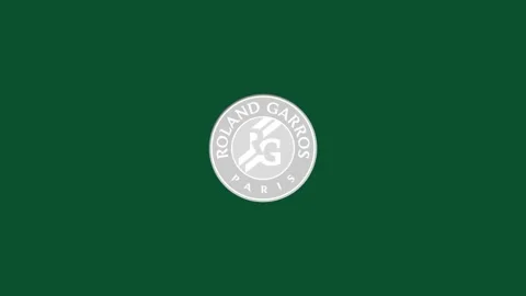 Roland Garros Tenis Logo Cut Out Stock Footage