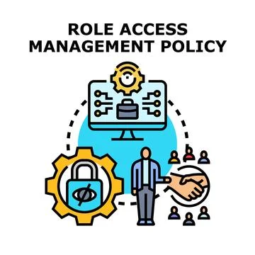 Role access management policy managing digital security 库存插图
