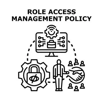 Role access management policy managing digital security 스톡 일러스트