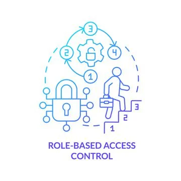 Role-based access control blue gradient concept icon 스톡 일러스트