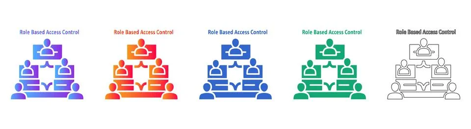 Role Based Access Control Icons Set Stock Illustration