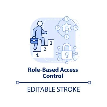 Role-based access control light blue concept icon Stock Illustration