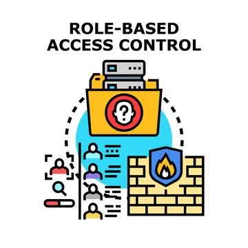 Role based access control securing digital information access Stock Illustration