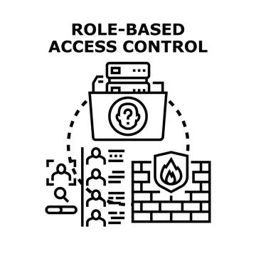 Role based access control securing digital information access Stock Illustration
