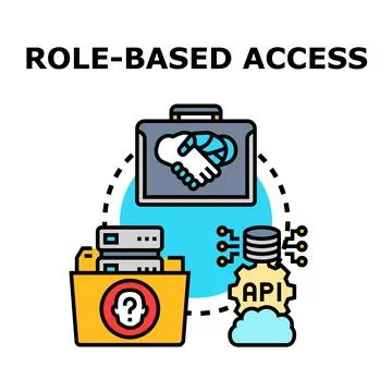 Role based access controlling user permissions concept 스톡 일러스트