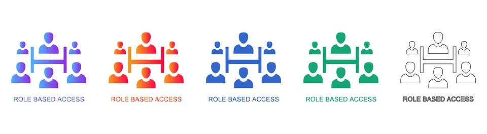 Role Based Access System User Hierarchy Icons Stock Illustration