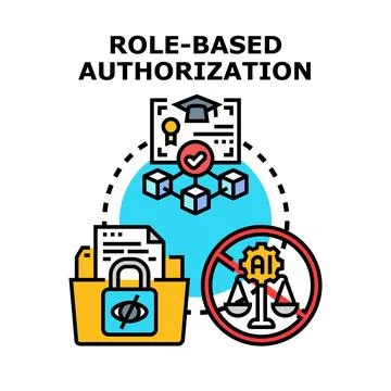 Role based authorization concept illustration for access management Stock Illustration