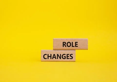 Role changes symbol. Concept words Role changes on wooden blocks. Beautiful.. Stock Photos