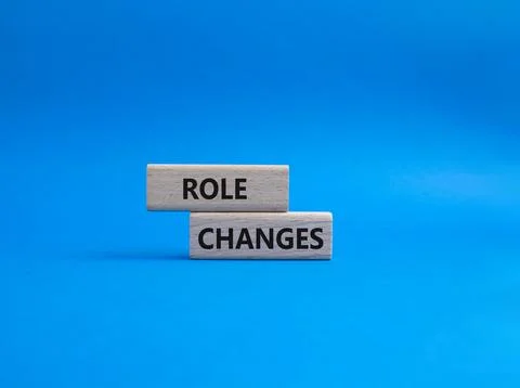 Role changes symbol. Concept words Role changes on wooden blocks. Beautiful.. Stock Photos