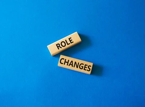 Role changes symbol. Concept words Role changes on wooden blocks. Beautiful.. Stock Photos