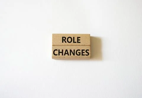 Role changes symbol. Concept words Role changes on wooden blocks. Beautiful.. Stock Photos