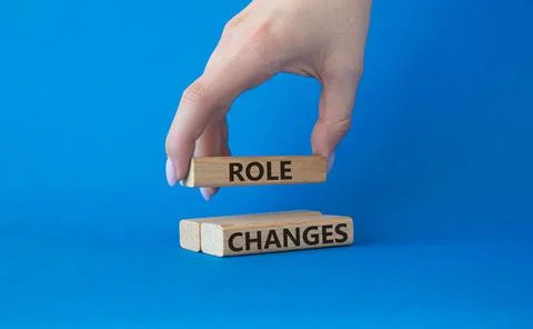 Role changes symbol. Concept words Role changes on wooden blocks. Businessm.. Stock Photos