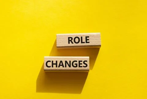 Role changes symbol. Concept words Role changes on wooden blocks. Beautiful.. Stock Photos