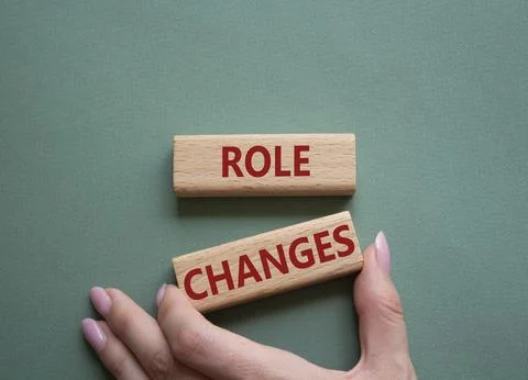 Role changes symbol. Concept words Role changes on wooden blocks. Beautiful.. Stock Photos