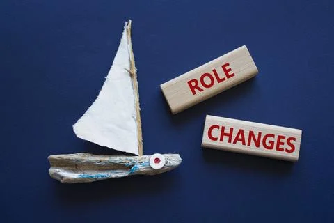 Role changes symbol. Concept words Role changes on wooden blocks. Beautiful.. Stock Photos