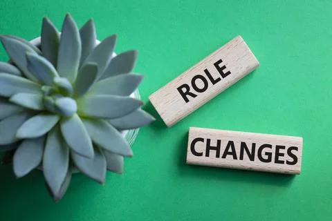 Role changes symbol. Concept words Role changes on wooden blocks. Beautiful g Stock Photos