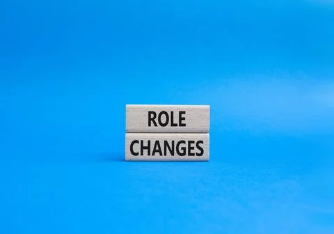 Role changes symbol. Concept words Role changes on wooden blocks. Beautiful.. Foto stock