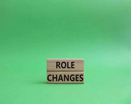 Role changes symbol. Concept words Role changes on wooden blocks. Beautiful.. Stock Photos