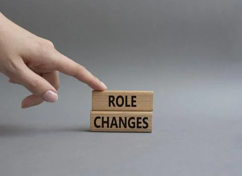 Role changes symbol. Concept words Role changes on wooden blocks. Beautiful.. Stockfoto's