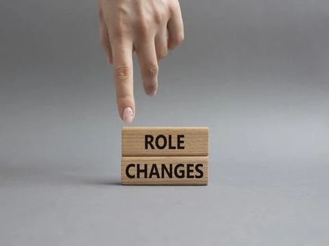 Role changes symbol. Concept words Role changes on wooden blocks. Beautiful.. Stockfoto's
