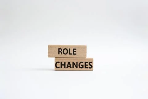 Role changes symbol. Concept words Role changes on wooden blocks. Beautiful.. Stock Photos