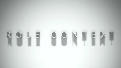 Role context  3D title animation white text on a white background Stock Footage 299635745