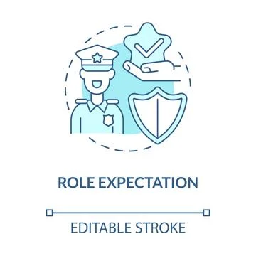 Role expectation blue concept icon Stock Illustration