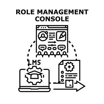 Role management console for digital learning system 库存插图
