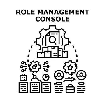 Role management console managing digital system operations 스톡 일러스트