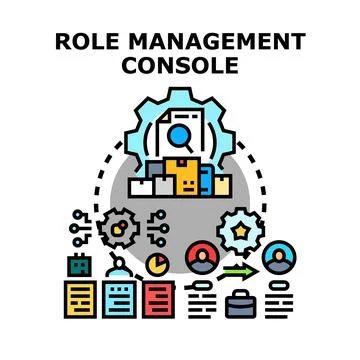 Role management console managing digital system operations 스톡 일러스트