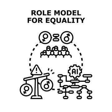 Role model concept for gender equality and diversity Stock Illustration