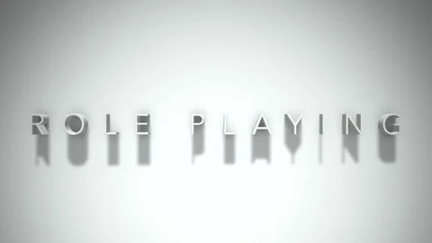 Role playing 3D title animation white text on a white background Stock Footage 299380379