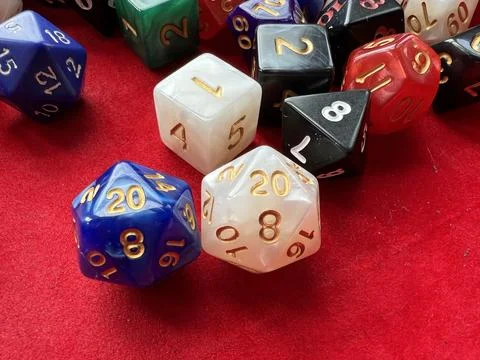 Role-playing Dice with two D20’s Stock Photos