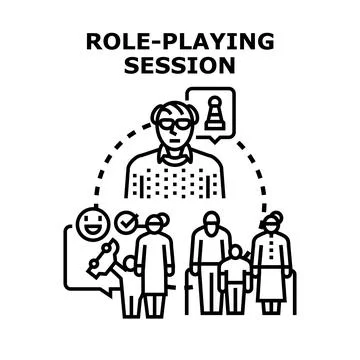 Role playing session for diverse generation group Stock Illustration