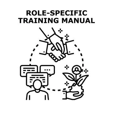 Role specific training manual concept illustration vector Stock Illustration