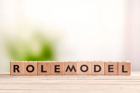 Rolemodel sign made with cubes Stock Photos