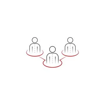 Roles 2 colored hand drawn icon. Team colored element illustration. Outline Stock Illustration