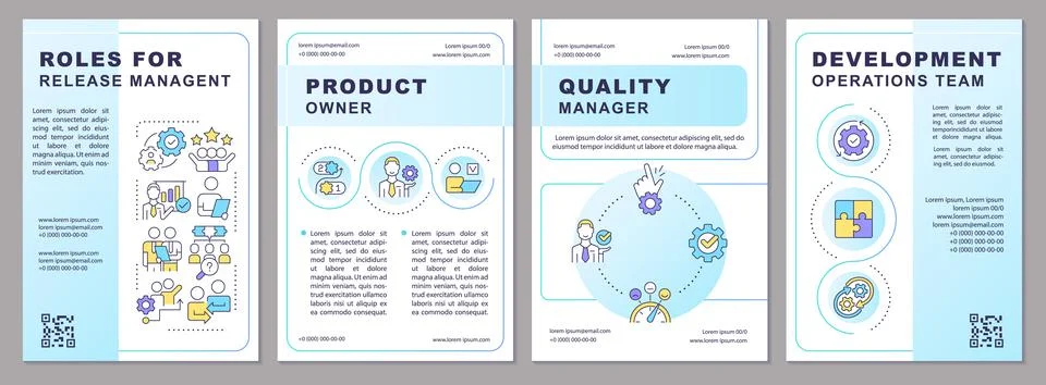 Roles for release team work brochure template Illustrazione stock