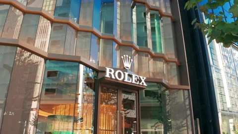 The Rolex luxury watch store in the Ginza District of Tokyo Stock Footage 330128333